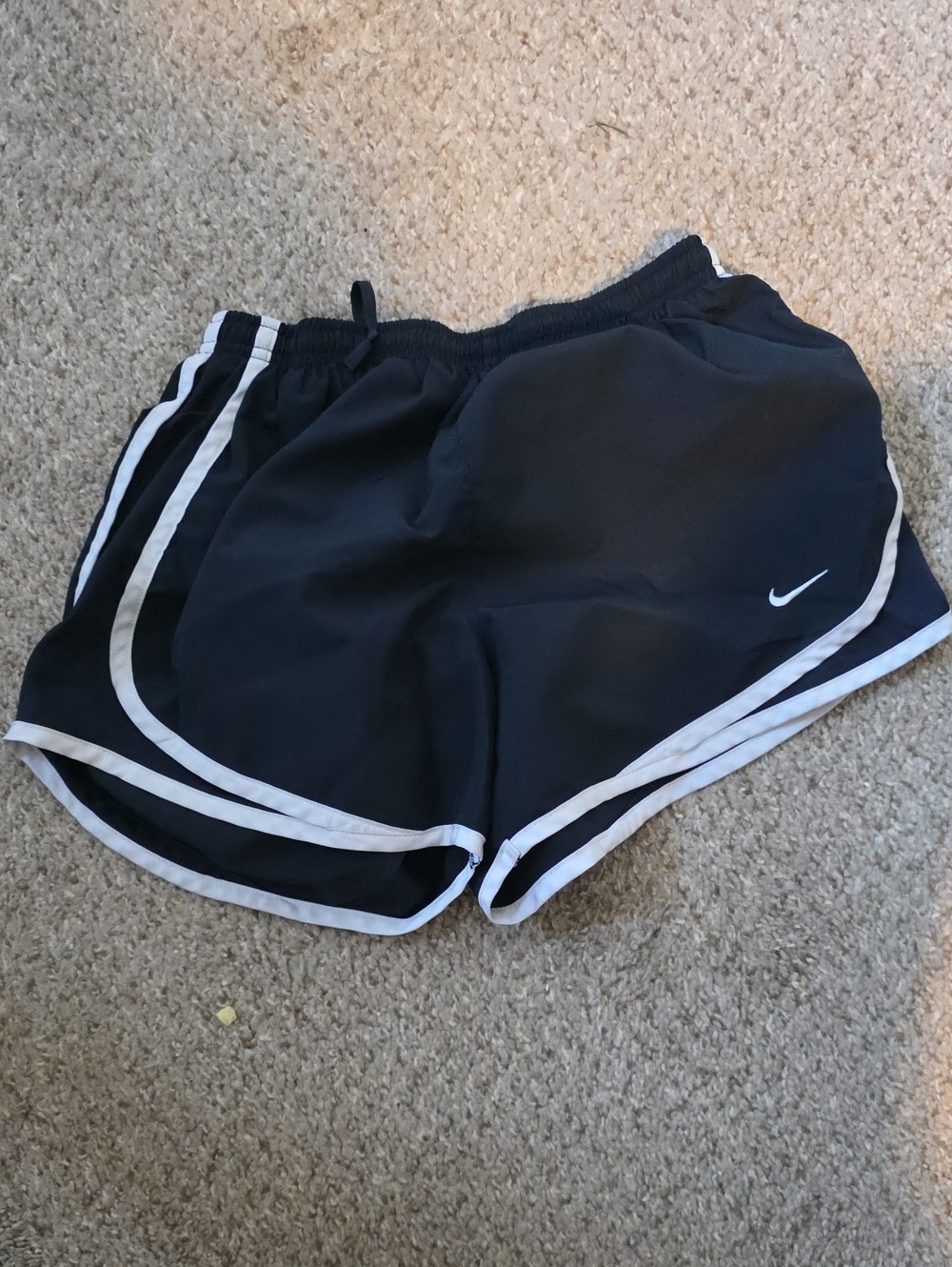 Nike Black Women's Athletic Shorts with White Piping
